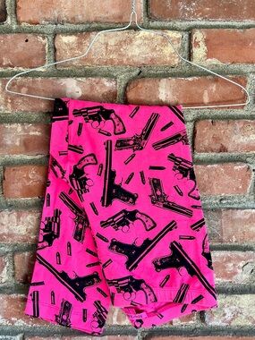 Betsey Johnson Hot Pink Gun Leggings
